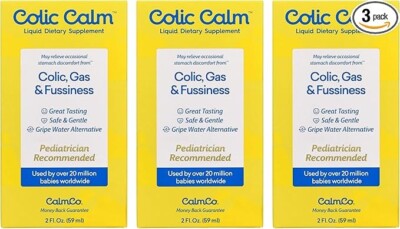 3pk Colic Calm for Colic, Gas Fussiness 2fl oz 03/25