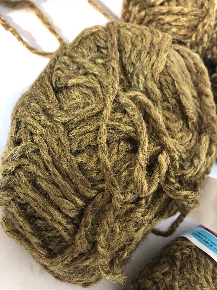De Colección Hilado Bernat "Opal Hilado" Mezcla Dorada Mezcla Lana Virgen Madejas 2ozs - Lote de 7 Foto 4 de 4