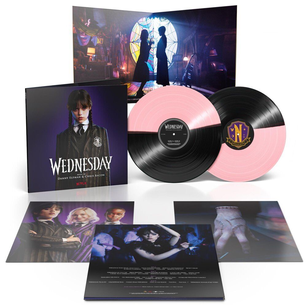 Wednesday - Netflix Series Soundtrack Limited Edition Pink Black Split  Vinyl 2LP