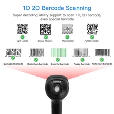 Eyoyo USB Wired Handheld Barcode Scanner 1D 2D QR Code Reader for Computer POS