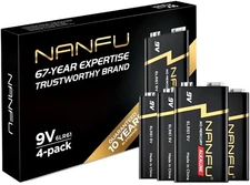 High Performance 9V Batteries (4 Count), Ultra Power 9 Volt Batteries