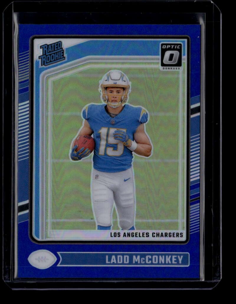2024 Donruss Optic Blue Refractor 266 Ladd McConkey RR Rated Rookie 39/199