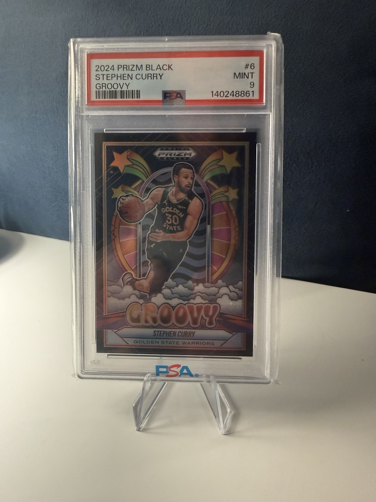 2024 Prizm Black Stephen Curry Groovy SSP (PSA 9)