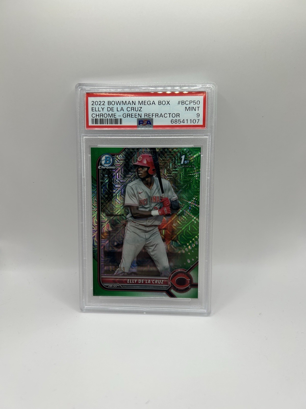 Bowman 2022 Chrome Elly De La Cruz Green  Refractor /99 PSA 9 #BCP-50