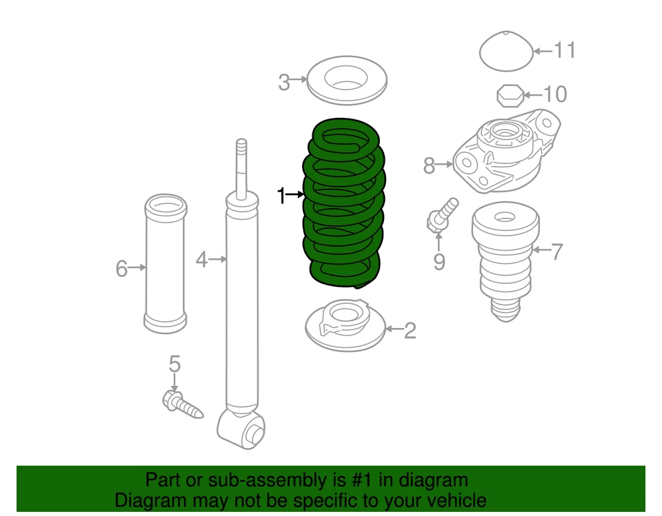 Muelle helicoidal original Volkswagen 1K0-511-115-BF Foto 2 de 3