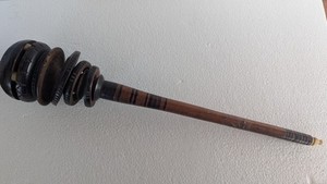 Vintage 12" Mexican Molinillo Hand Carved Wood Hot Chocolate Whisk Stirrer