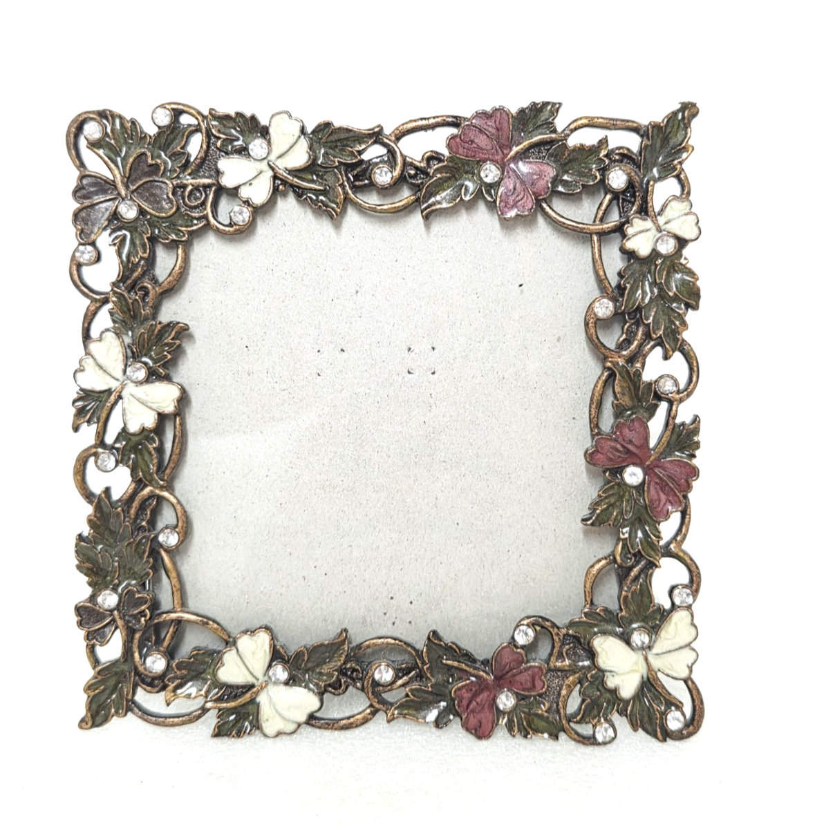 Enamel Rhinestone Dragonfly Picture Photo Frame Square 5