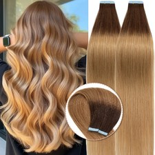 Tape in Hair Extensions 100% Real Remy Human Hair Thick Skin Weft Ombre 80PIECES