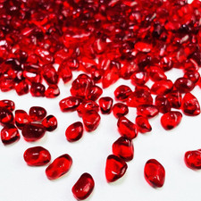 Red Glass Stones, 0.85LB/385g Aquarium Gravel Rocks, Red Aquarium Pebbles for Fi
