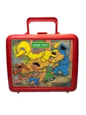 Vintage Sesame Street Red Lunch Box Big Bird Ernie Bert Collectible No Thermos