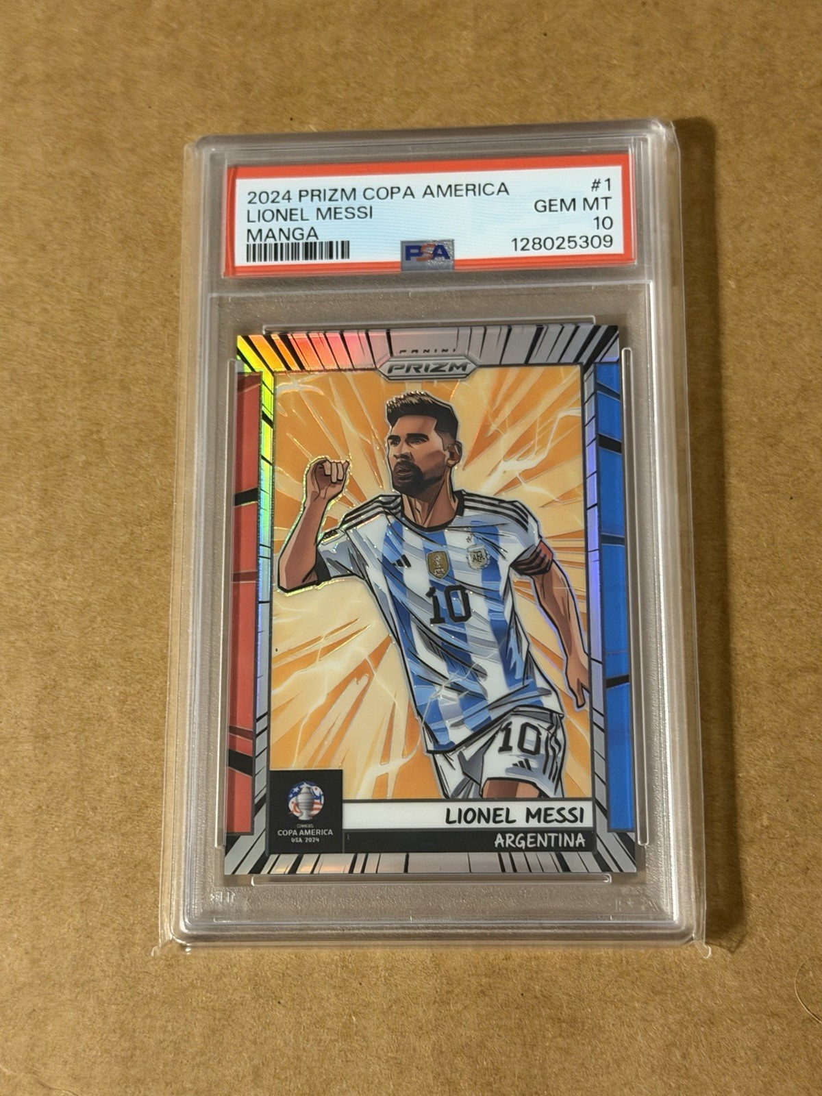 2024 Panini Copa America Prizm- Lionel Messi Manga No. 1 PSA 10 (Argentina) GOAT