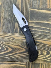 Gerber 425 EZ Out Jr Pocket Knife Lockback Combo Edge Blade Used (A)