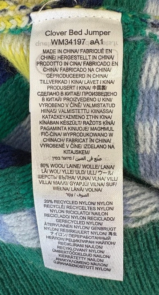 BNWT SEA SALT Green Multi Wool Blend Clover Bed Jumper UK14 RRP £89.95 CG W34 - Image 4 of 4