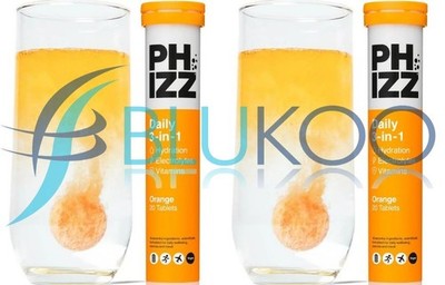 Phizz 3in1 Hydration Elektrolyte Vitamine Orange - 20 Tabs (2er Pack)