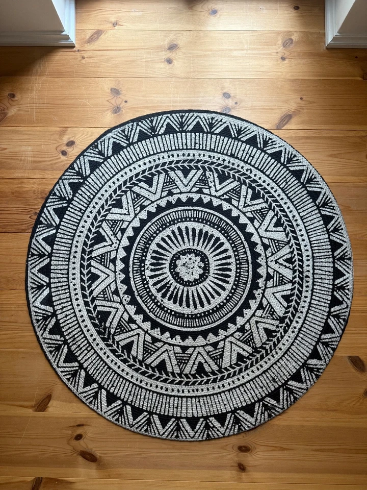 Rahaus Collection runder Baumwollteppich Boho Ethno Muster, 102 cm In-&Outdoor - Bild 2 von 4