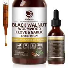 Gotas de ajo y clavo de ajo de ajo de nogal negro para salud digestiva, equilibrio intestinal