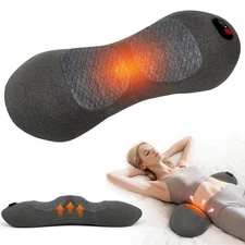 3 in 1 Electric Lumbar Massager Support Pillow, Back Massager with Heat, Adju
