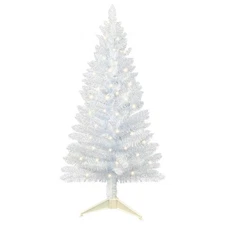 3ft White Lighted Artificial Christmas Tree Small Tabletop Mini Xmastree 30Light