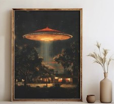 Listing image for Canvas Wall Art VINTAGE 1960’s UFO Retro SCI-FI 12 x 16 Unframed 696