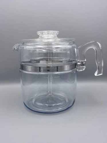 VTG Pyrex Flameware Glass Coffee Maker Pot Percolator 9-Cup 7759 COMPLETE