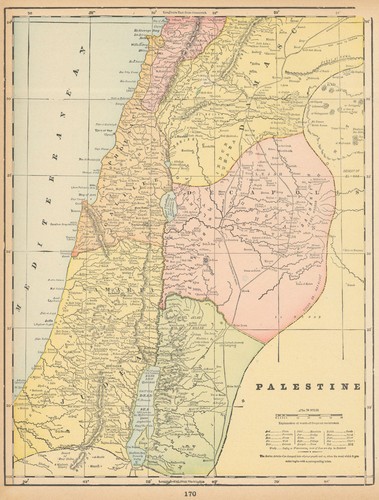 Palestine. Decapolis Samaria Judea Galilee Phoenicia Israel. CRAM 1894 old map