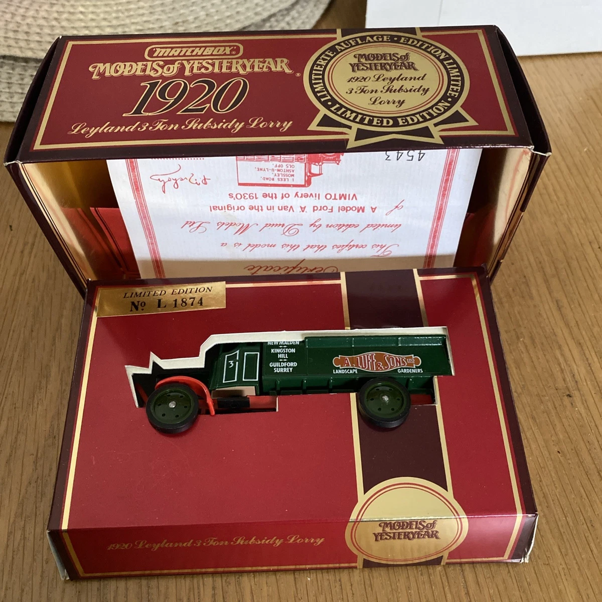 Matchbox Y-9 - Leyland 3 Ton Subsidy Lorry - Camion Diecast 1920, Multi-couleurs