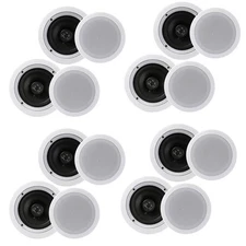 Pyle PDIC1661RD 6.5 Inch 200 Watt In Ceiling Wall 2 Way Speaker System (4 Pairs)