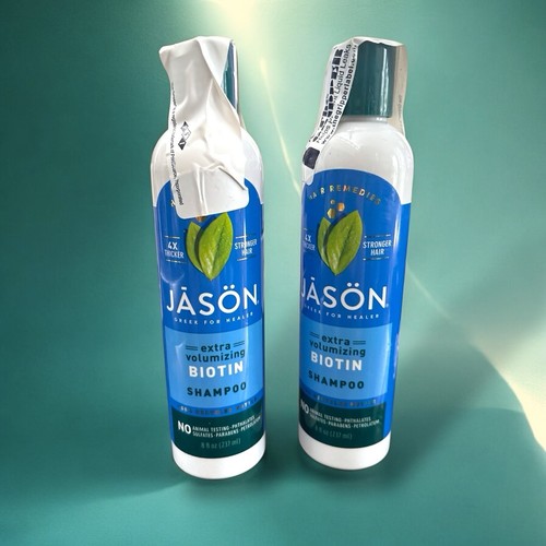 2 Bottles JASON Thin-to-Thick Extra Volume Biotin Shampoo, Parabens Free