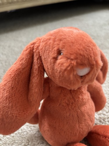 Juguete de peluche Jellycat Bunny Rabbit naranja animal de peluche BONITO 8" - Imagen 4 de 9