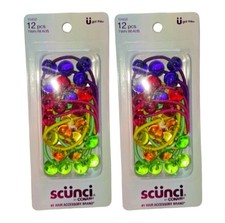 SCUNCI Conair 2-Packs 12 pcs TWIN BEADS 1 HAIR BRAND