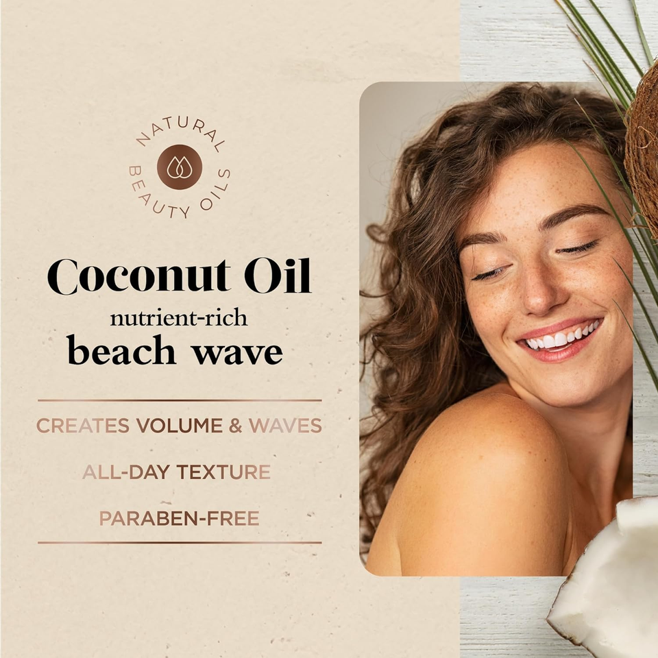 Coconut Oil Beach Wave Sea Salt Mist Spray Creates Volume and Tousled Waves, T eBay
