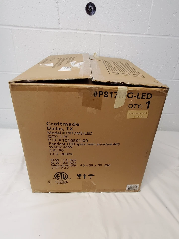 Hecho a Mano P817MG-LED Diseño-A-Fixture 13.5"15.9" Espiral Colgante Luz Oro Mate Foto 4 de 4