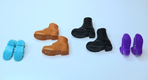Lot of 4 Pair Barbie Fashion Shoes Hiking & Combat Boots Gladiator Sandals - Picture 3 of 3