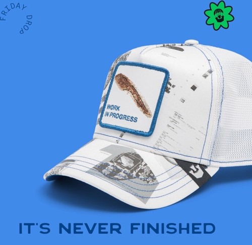 GOORIN BROS WIP WORK IN PROGRESS TADPOLE WHITE TRUCKER CAP HAT FRIDAY DROP NIB - Picture 14 of 21