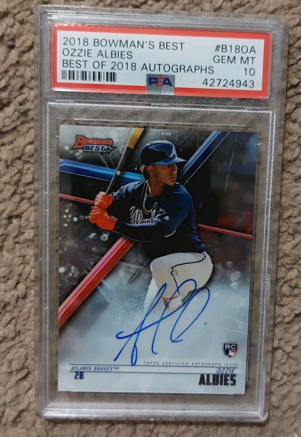 Ozzie Albies 2018 Bowmans Best Best Of Autographs RC Braves #B180A PSA 10 MLB