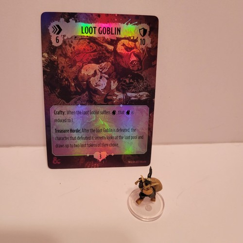 Dungeons And Dragons Onslaught Loot Goblin Promo Figure & Foil Card - Picture 2 of 4