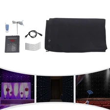 4*4m LED Stage Wedding Starry Sky Cloth Backdrop Stage Background Curtain Set