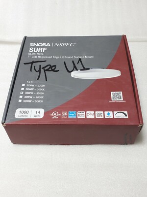 Nora Lighting NLOS-R72L35WW SURF 1 Light White Surface Ceiling Light