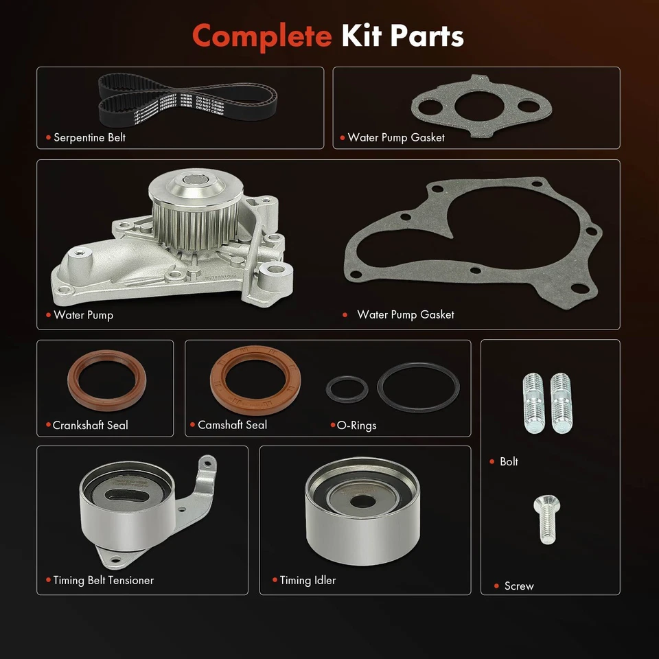 12x Kit de correa de distribución con bomba de agua para Toyota Celica 1987-1989 1992-1999 Camry Foto 3 de 4