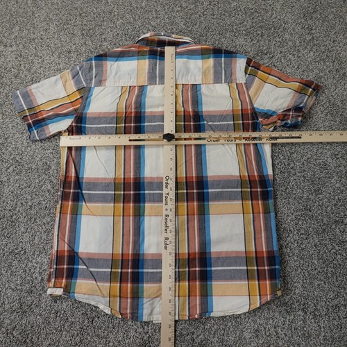 Aeropostale Shirt Mens Medium White Orange Button Up Casual Camp Preppy Cotton - Picture 6 of 10