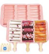 2 Silicone Popsicle/ Cakesicle Molds and X100 Sticks