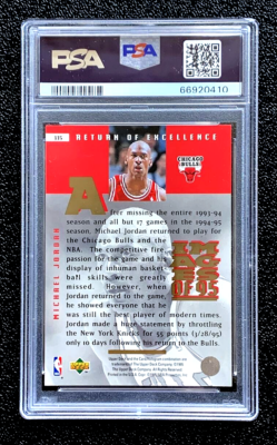 PSA 9 MINT 1995 MICHAEL JORDAN UPPER DECK ELECTRIC COURT #335 