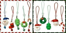 10 CELL PHONE Straps Colorful Poly Clay Christmas Holiday CHARMS Santa Stocking