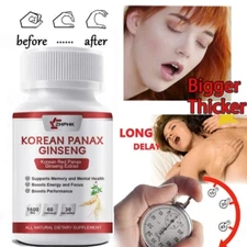 Korean Red Panax Ginseng Vegan Capsules Extra High Strength NON-GMO Ginsenoside