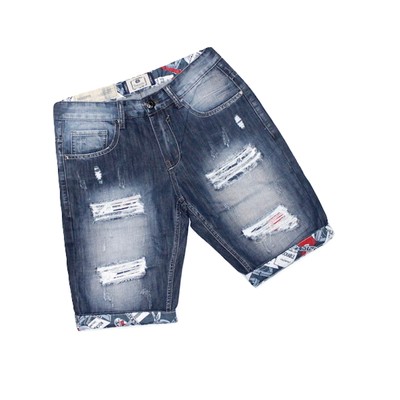 Pinocchietto uomo jeans Pantaloncino bermuda zip comodo pantalone denim  46/58 | eBay