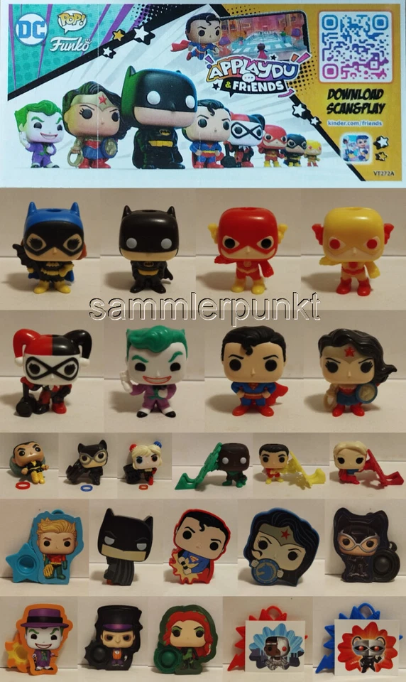 EINZELFIGUR + BPZ Ihrer Wahl aus Funko - DC Super Heroes / Kinder Joy