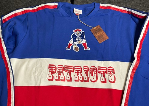 New England Patriots Mitchell Ness Leading Scorer Fleece Crew Sweatshirt Men 5XL - Picture 3 of 8