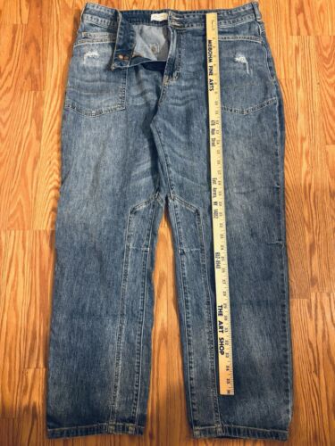 Pilcro Anthropologie The Wanderer Relaxed Jeans Gr. 33 Cargohose Utility Blue - Bild 6 von 9