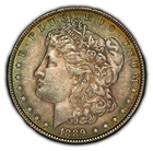 1889 $1 Morgan Silver Dollar - Luster - Neon Rainbow Toning - SKU-D0391