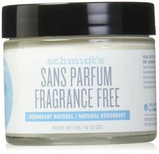 Schmidt's Natural Deodorant Fragrance Free 2 Oz Jar for Women and Men - 12 Jars